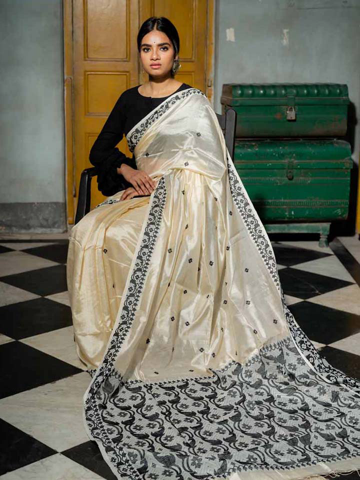 Royal Red Silk Saree with Golden Border